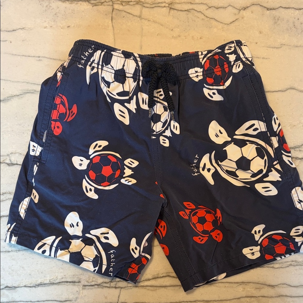 Soccer Turtle Print Navy Swim
